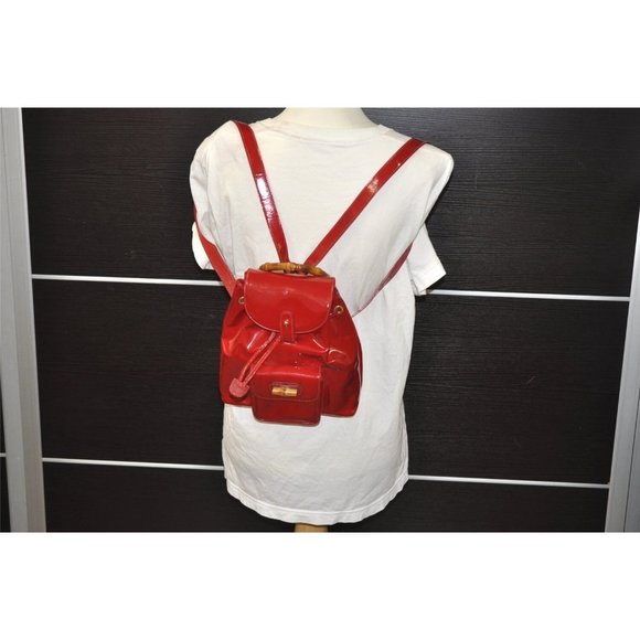 Tom Ford, Gucci, red enamel leather, messenger bag/backpack main image 11